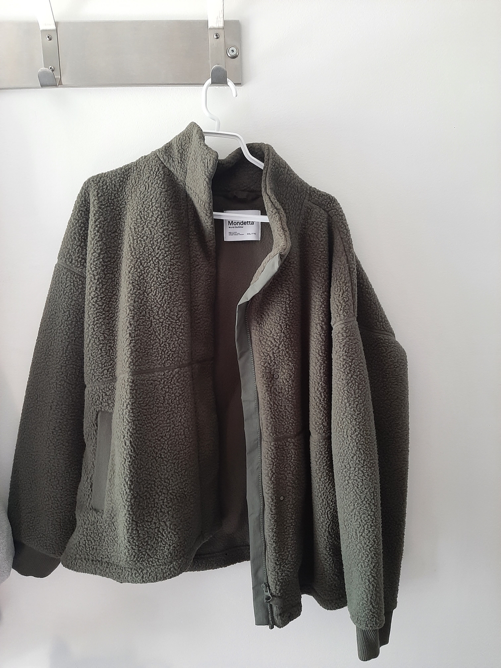 Mondetta Olive Green Sherpa Zip-Up Performance Jacket